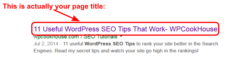 Title SERP Example