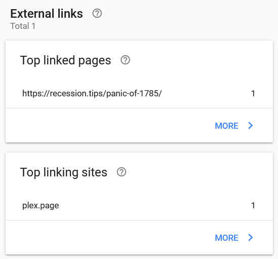 External links in Google Search Console