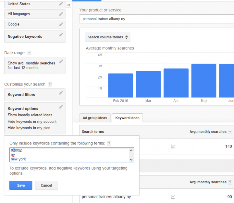 Keyword Planner Ideas to include