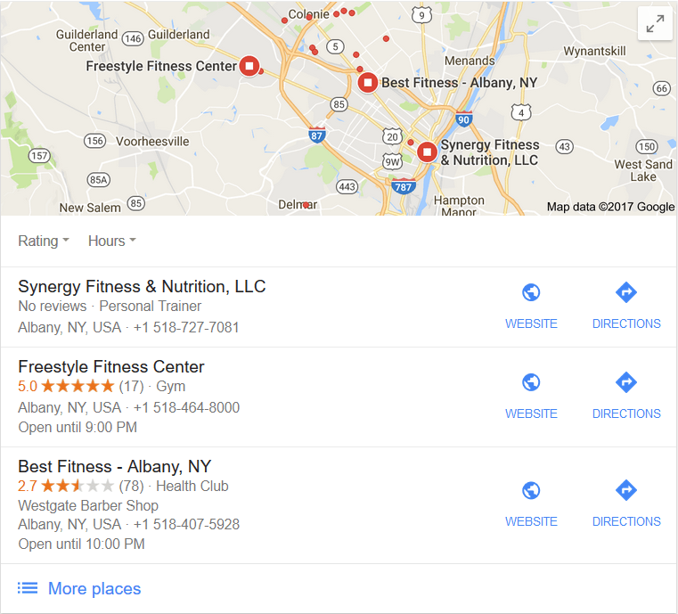 Local SEO map example