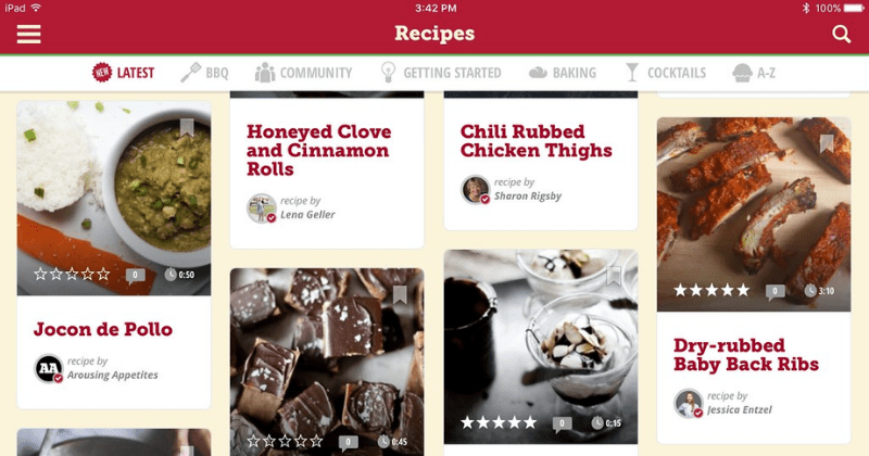 An online recipe website