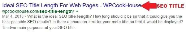 SEO title SERP example