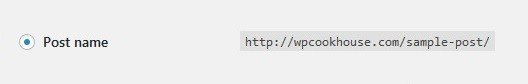WordPress post name permalink setting